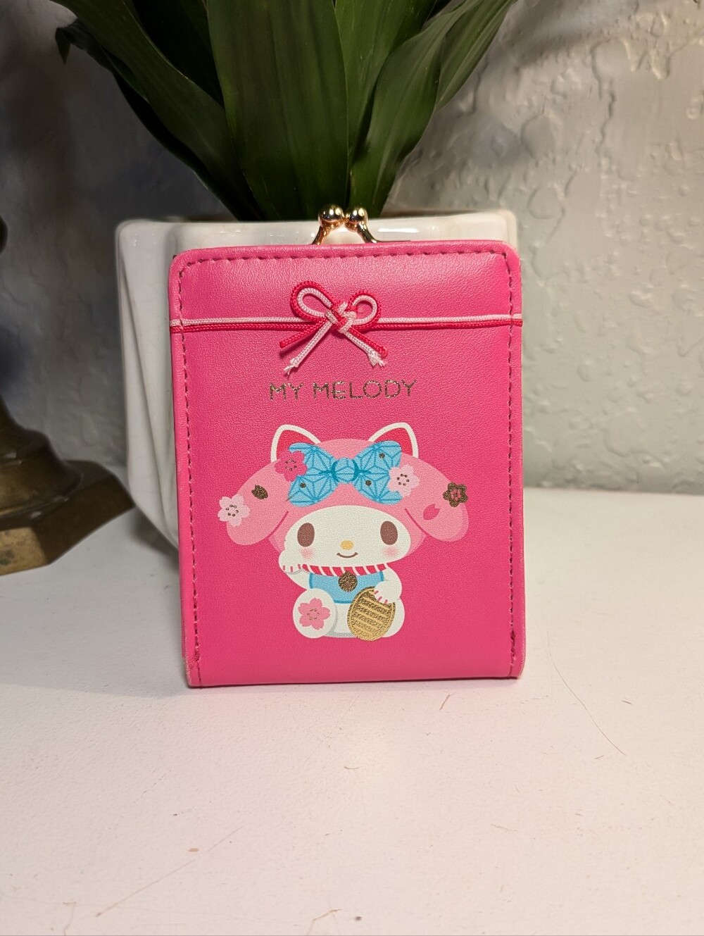 Sanrio My Melody Lucky Cat (Maneki Neko) themed card holder and coin pouch